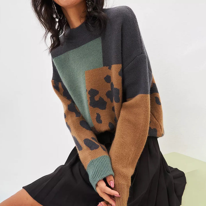 Damen Pullover mit kreativen Mustermix und komfortablem Schnitt Drune