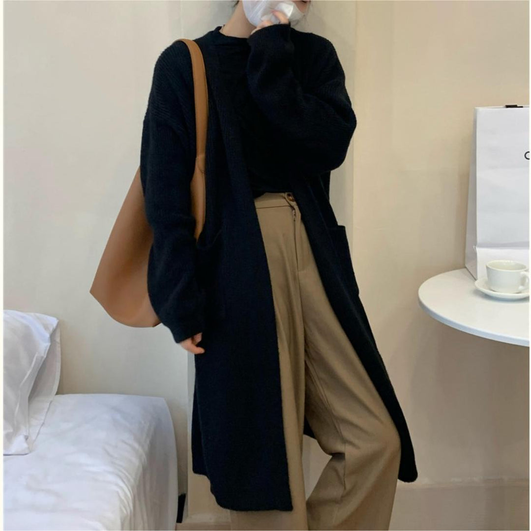 Damen Grobstrickcardigan mit Taschen und modischem Schnitt Drune