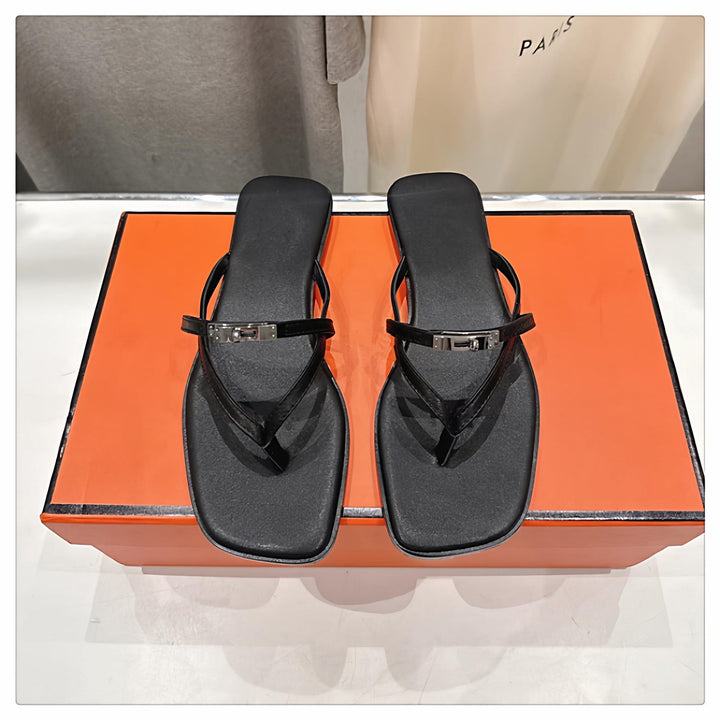 Damen Elegante Flip-Flops mit glänzenden Akzenten Drune