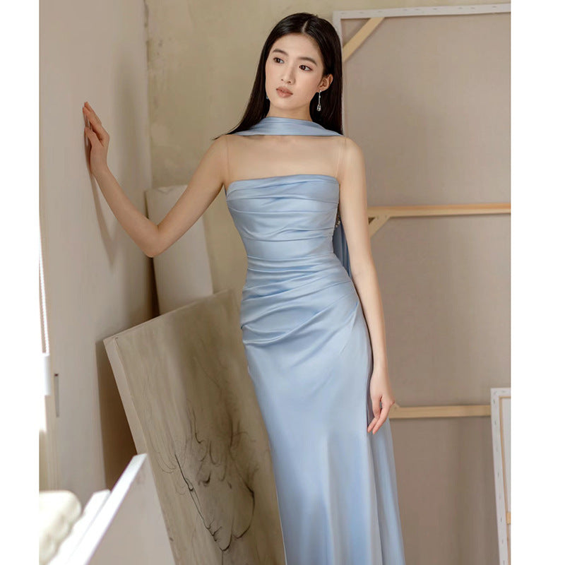 Drune | Damen Strapless Maxi Abendkleid Figurbetont & Elegant