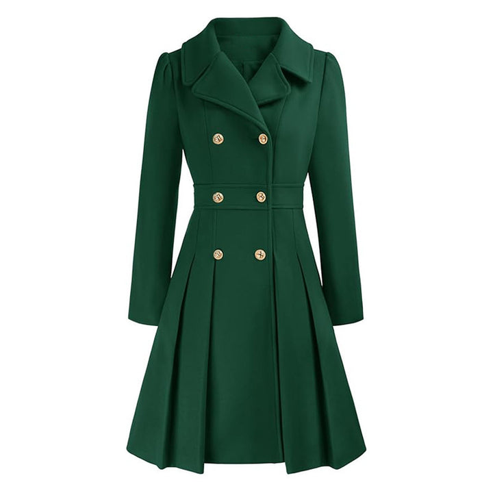 Damen Eleganter Trenchcoat mit tailliertem Schnitt und Plissee-Detail Drune
