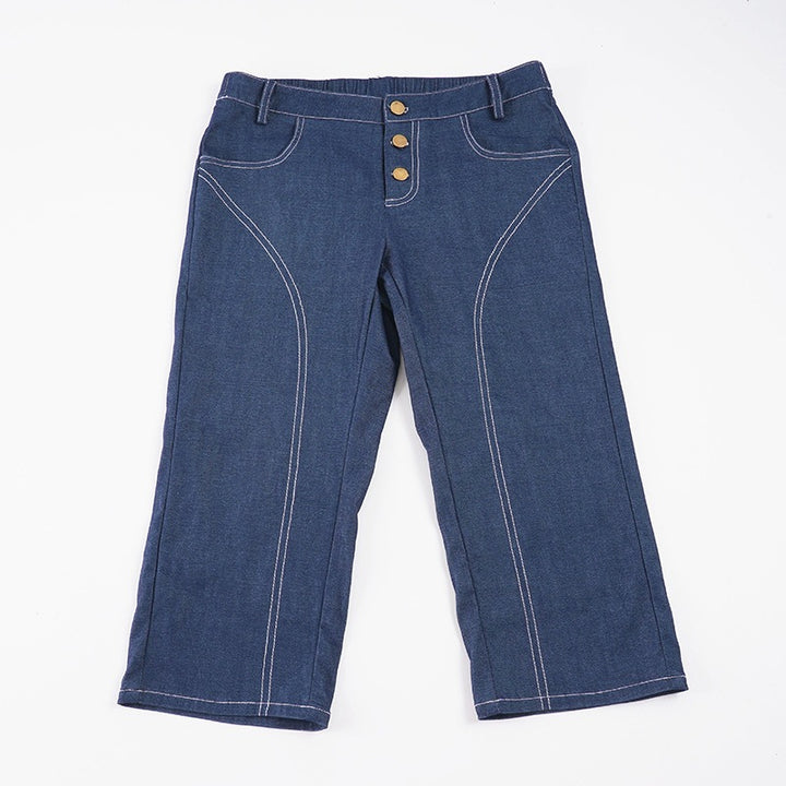 Damen Denim Crop-Top mit modischem Schnitt und verstellbaren Trägern Drune