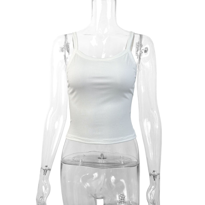 Damen Basic Tops mit verstellbaren Trägern und figurbetontem Schnitt Drune