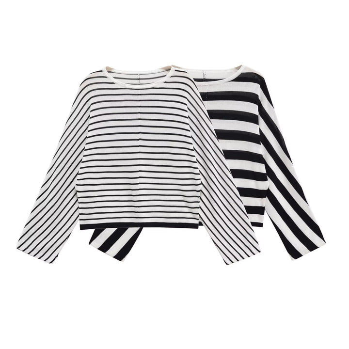 Damen gestreiftes Oversize-Pullover Drune