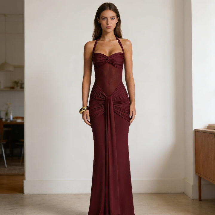 Damen Elegantes Abendkleid mit raffinierten Drapierungen und taillierter Silhouette Drune