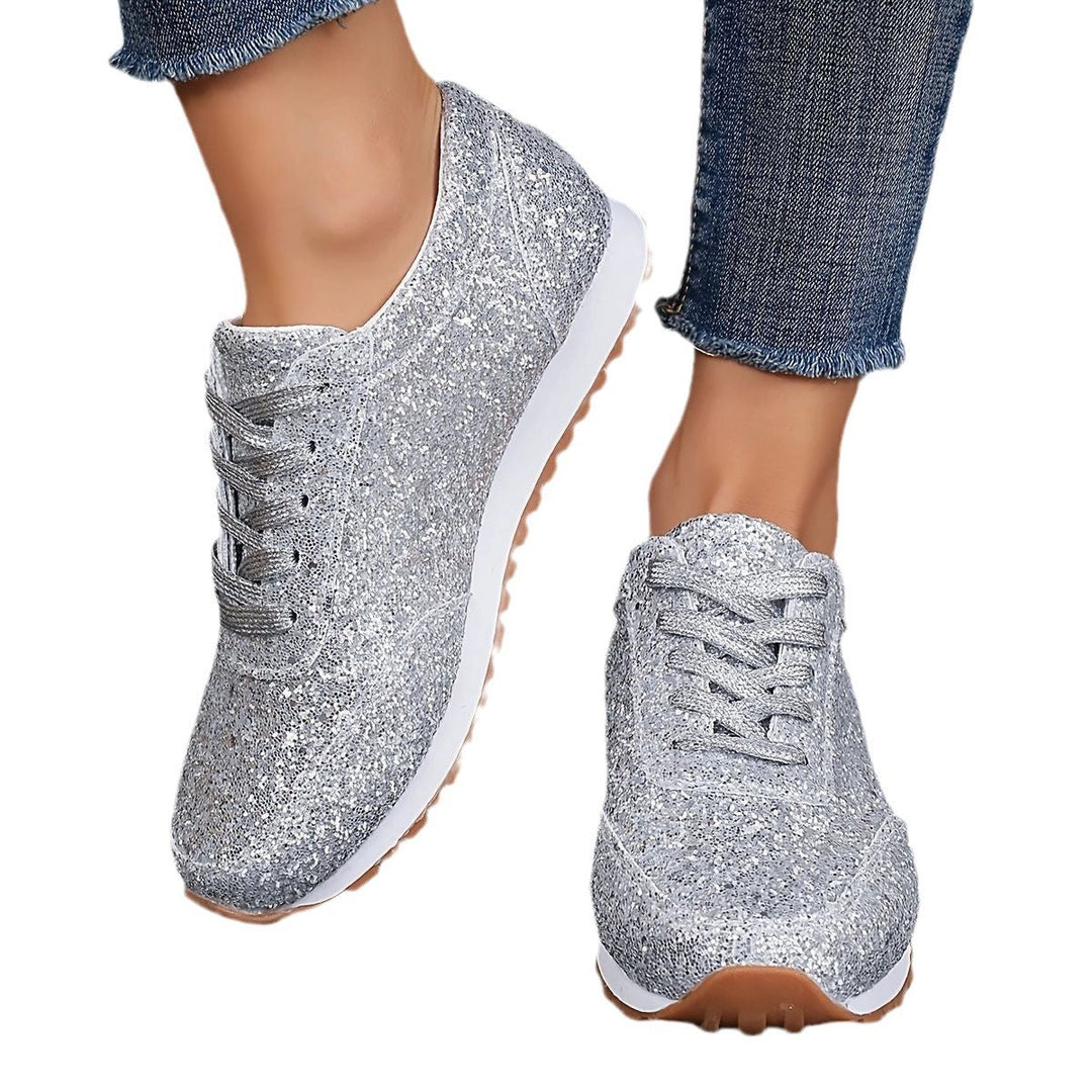 Damen Glitzernde Freizeitschuhe mit rutschfester Sohle und gepolstertem Fußbett Drune
