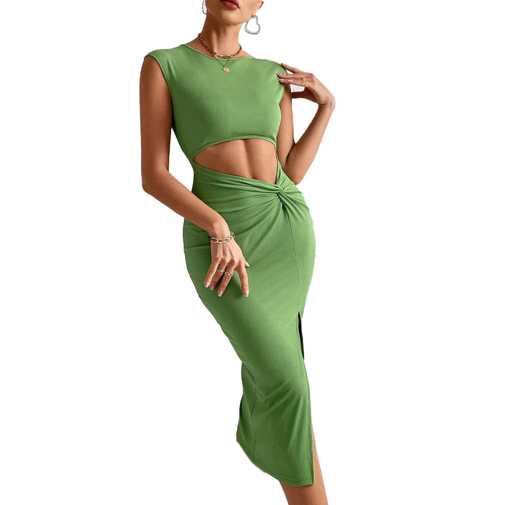 Damen Midi-Kleid mit raffiniertem Cut-Out und elegantem Wickeldetail Drune