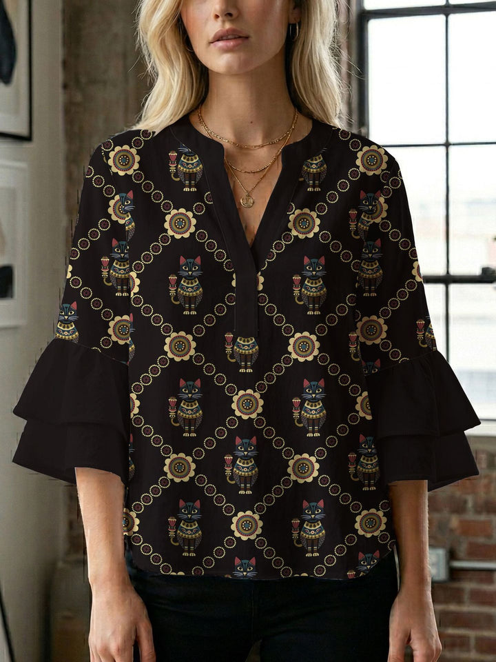 Damen Bluse mit wunderschönen floralem Design Drune