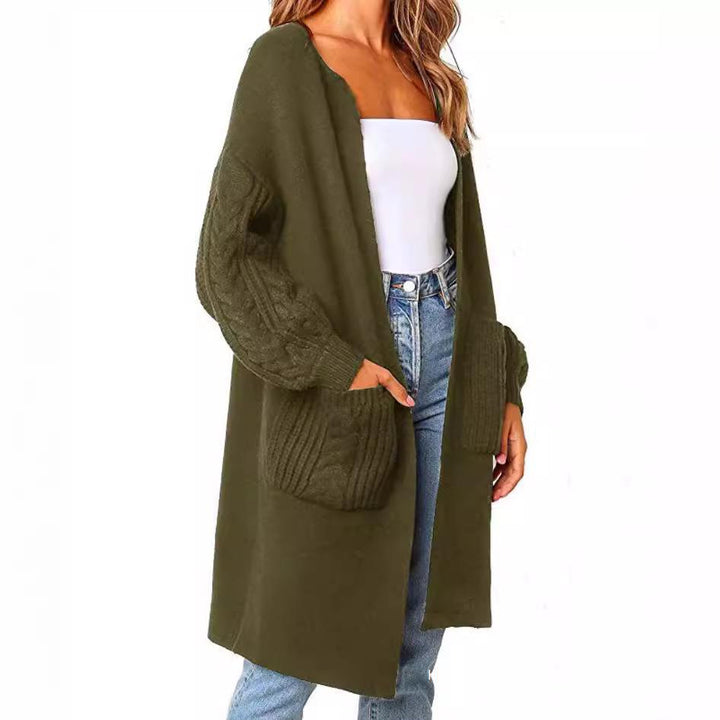 Damen gemütliche Strickjacke mit Taschen Drune