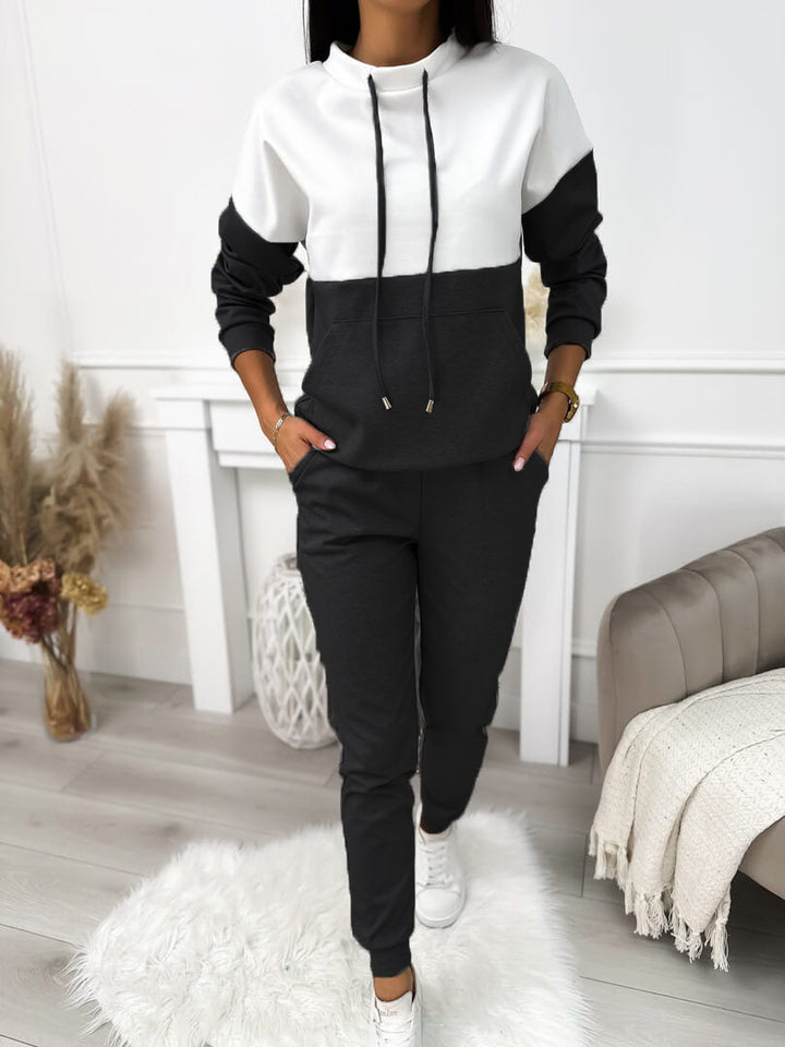 Damen Sportliches Lounge-Set mit Kapuze und Elastischem Bund Drune