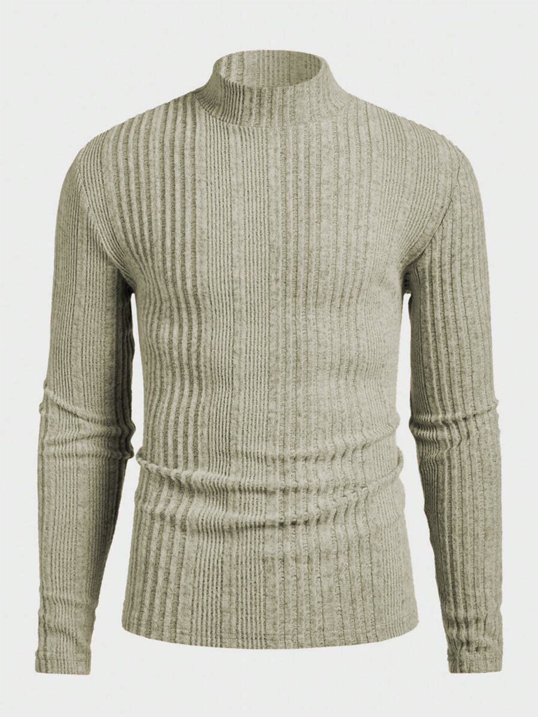 Herren Strickpullover mit hohem Kragen und Rippstruktur Drune