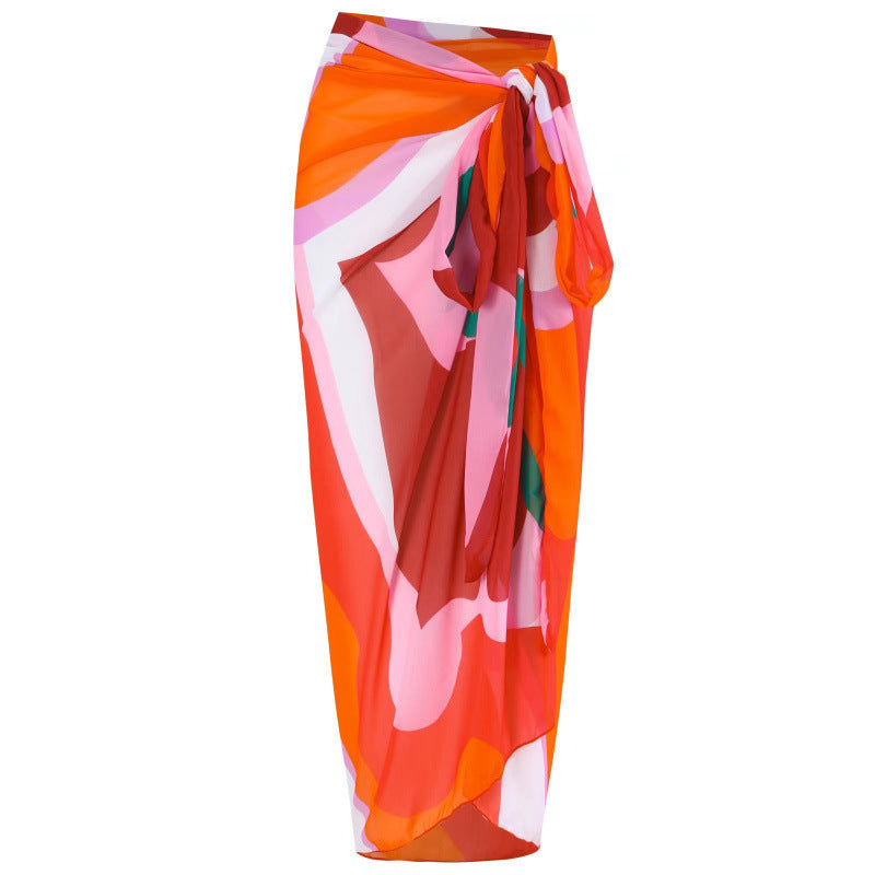 Damen Einteiler Badeanzug mit modischem Muster und passendem Sarong Drune