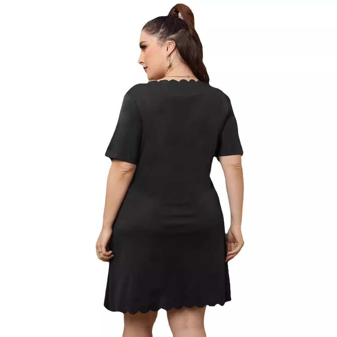 Damen lässiges Freizeitkleid mit verspieltem Lippen-Motiv Drune