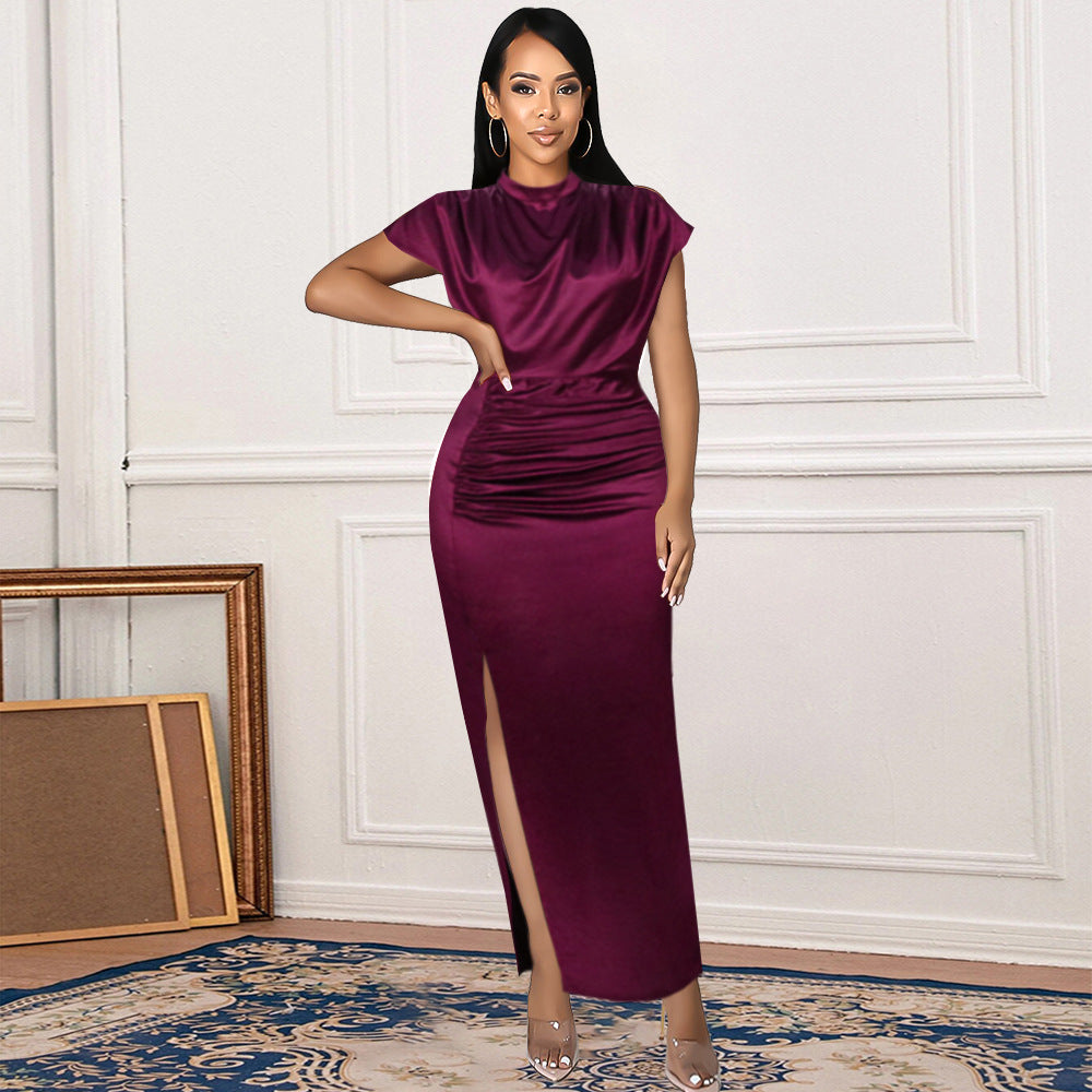 Damen Elegantes figurschmeichelndes Maxikleid mit seitlichem Schlitz Drune