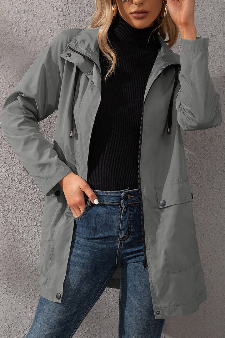 Drune | Kapuzen-Regenjacke - Verstellbare Taille - Wasserabweisend - Legere Oberbekleidung