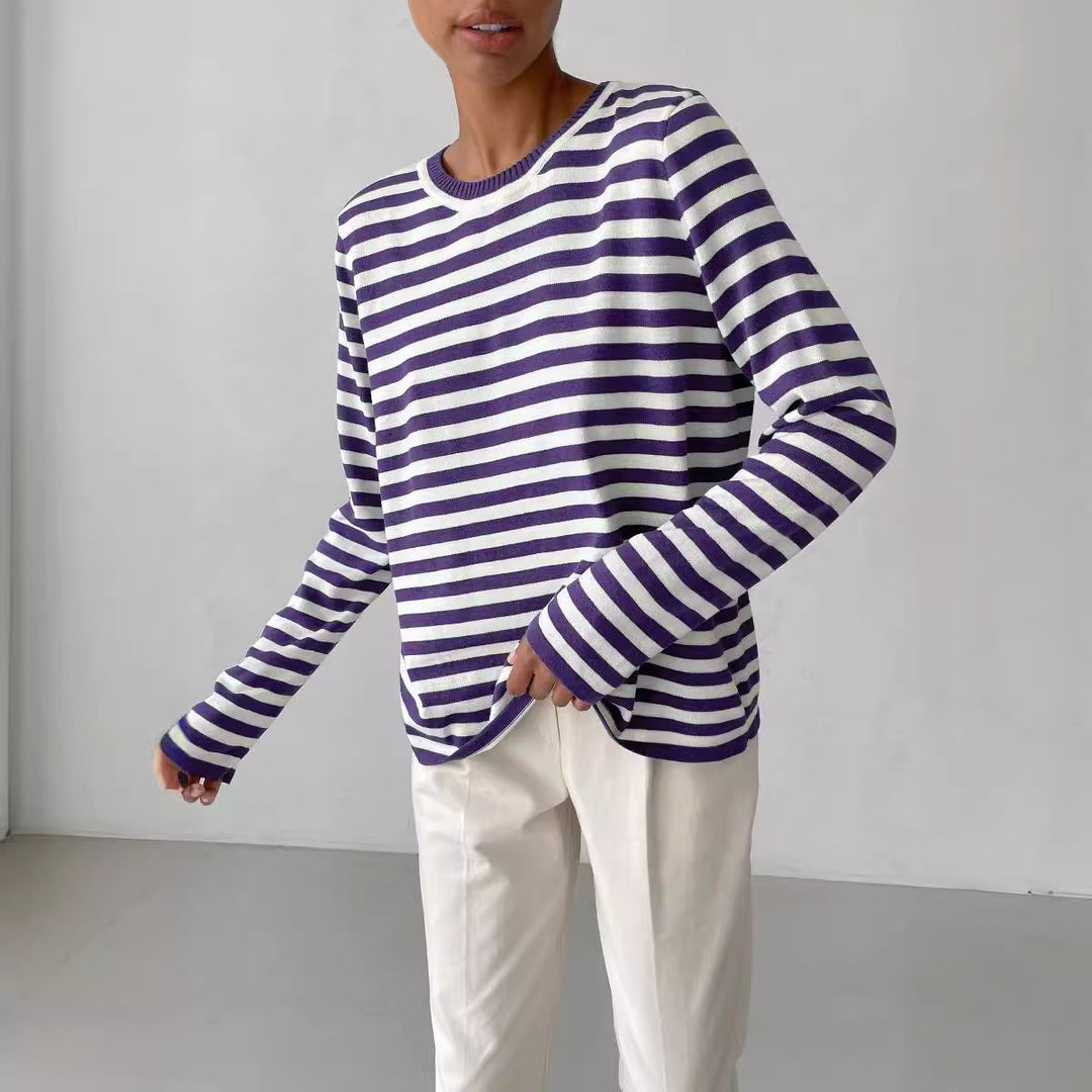 Damen gestreiftes Longsleeve-Shirt Drune