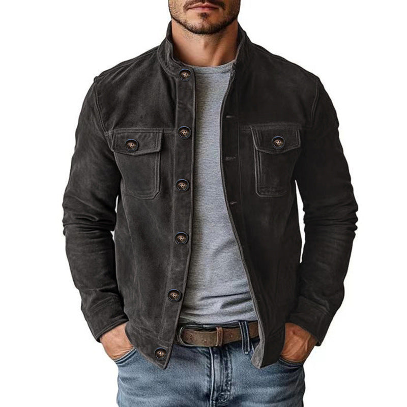 Herren Wildlederjacke im lässigen Stil mit praktischen Taschen Drune