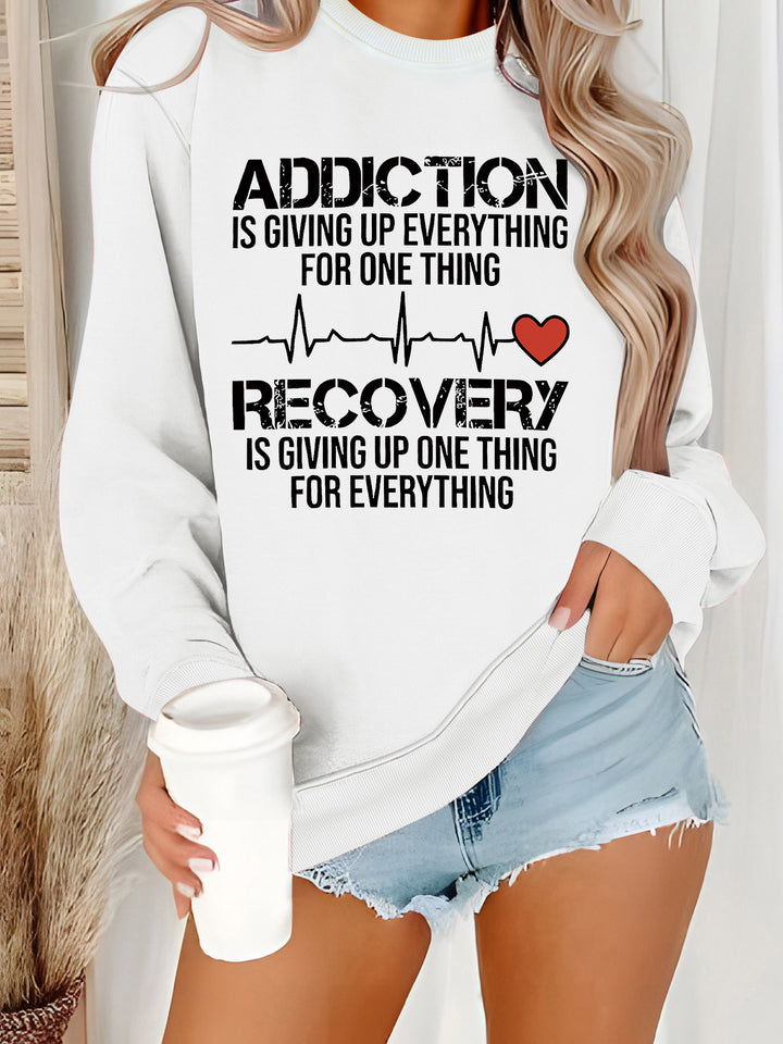 Damen Sweatshirt mit inspirierendem Druck und lässigem Schnitt Drune
