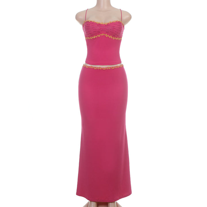 Damen elegantes Maxikleid mit raffinierten Spitzendetails Drune