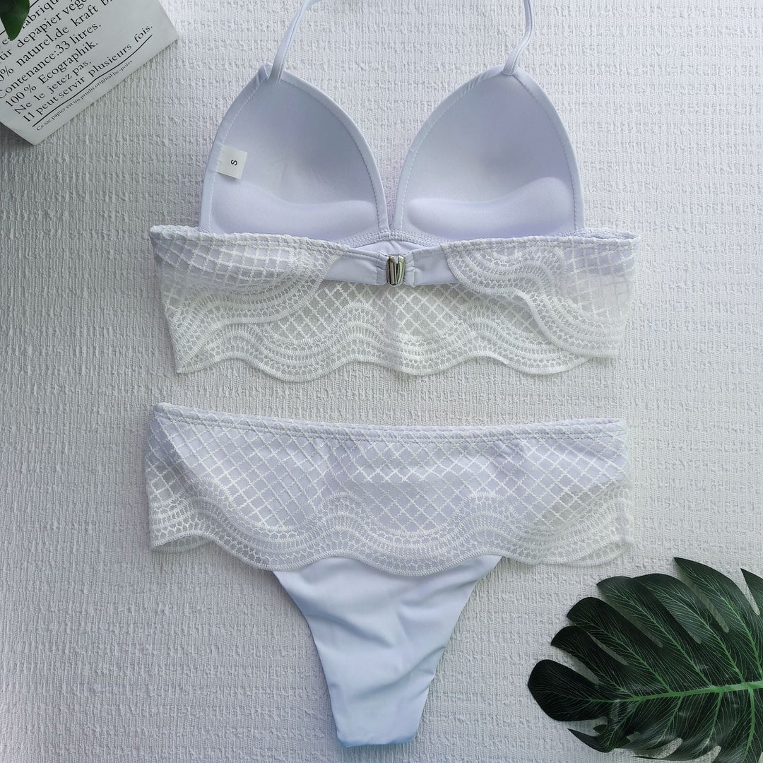 Damen Triangel-Bikini mit gehäkeltem Detail Drune