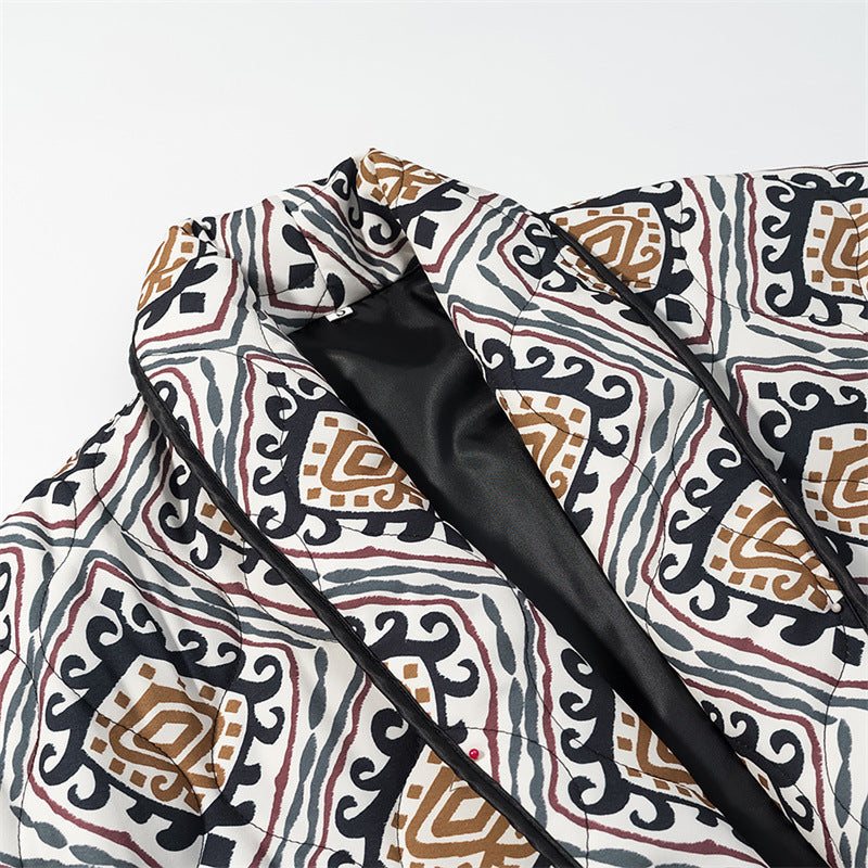 Damen Blazerjacke mit kreativem Druck und elegante Taillierung Drune