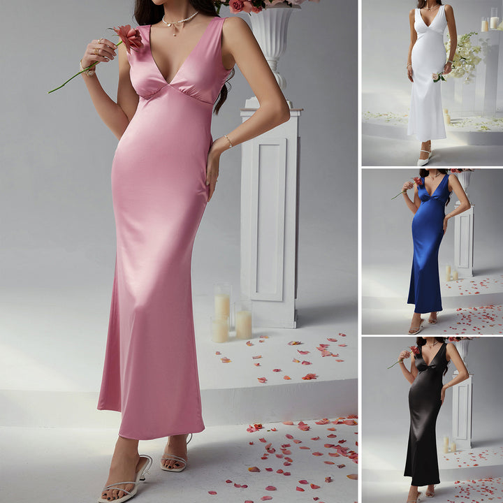 Damen Elegantes Etuikleid mit V-Ausschnitt und figurausgleichendem Schnitt Drune