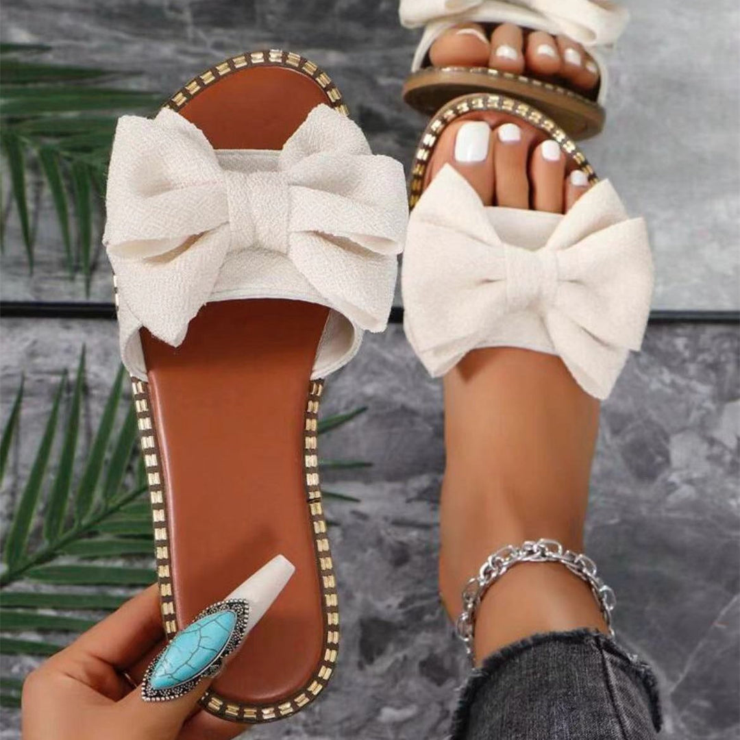 Damen Sommer-Slipper mit dekorativen Schleifenapplikationen und ergonomischer Fußbettung Drune