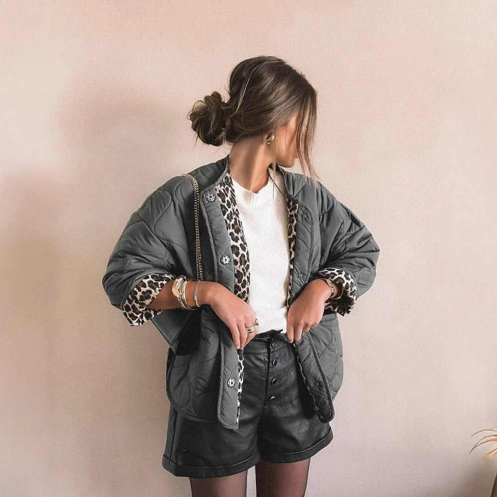 Damen Steppjacke im eleganten Design mit praktischem Knopfverschluss und seitlichen Taschen Drune