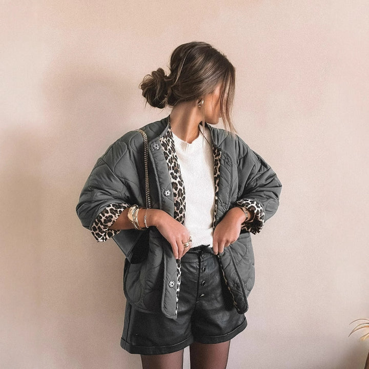 Damen Steppjacke im eleganten Design mit praktischem Knopfverschluss und seitlichen Taschen Drune