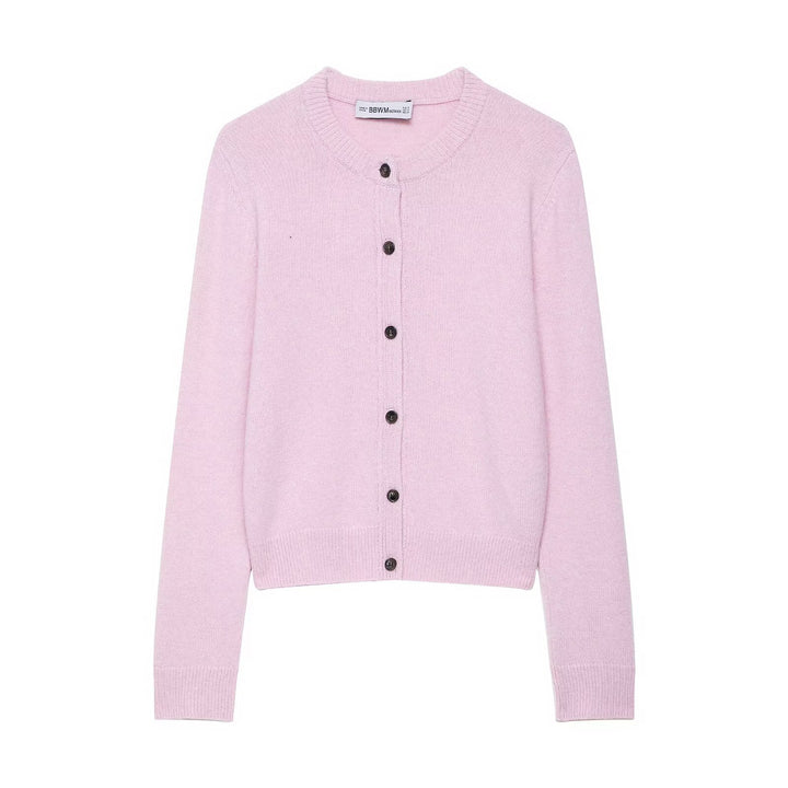 Damen Strickjacke mit Knopfleiste und klassischem Rundhalsausschnitt Drune