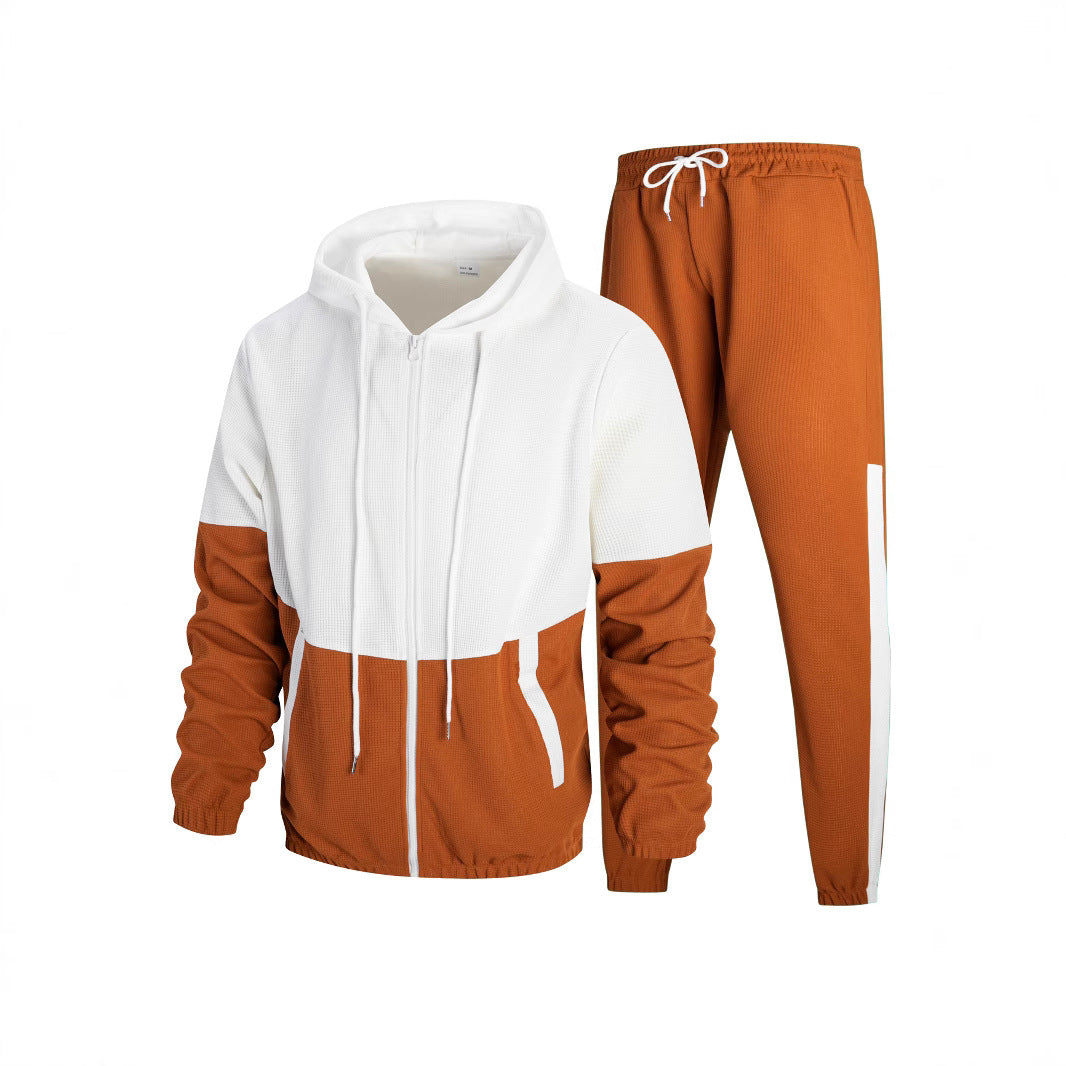 Herren sportliches Outdoor-Set mit atmungsaktiven Materialien und stylischem Farbblockdesign Drune