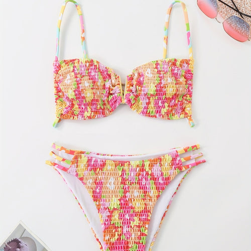 Damen Bandeau-Bikini mit verspieltem Rüschen-Design Drune