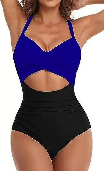 Damen Einteiliger Bikini mit modischem Cut-Out und Animal-Print Drune