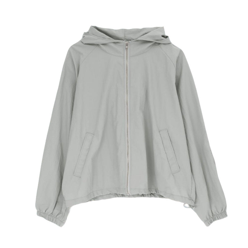 Damen leichte Übergangsjacke mit praktischer Kapuze Drune