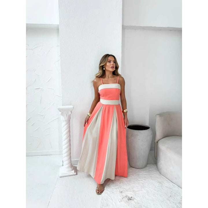 Damen Maxikleid mit eleganten Drapierungen Drune