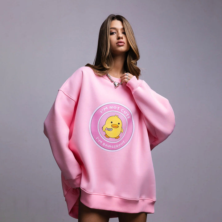 Damen Oversized Sweatshirt mit einzigartigem Grafikdesign Drune
