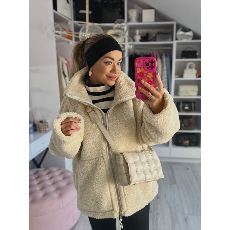 Damen kuschelige Fleecejacke Drune