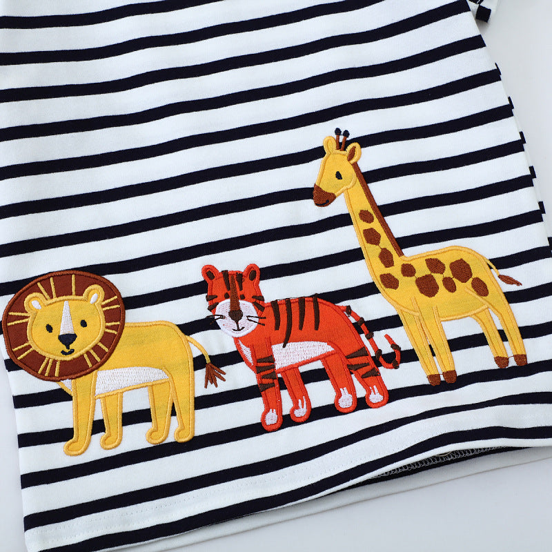 Kinder T-Shirt mit lebendigen Tierapplikationen Drune