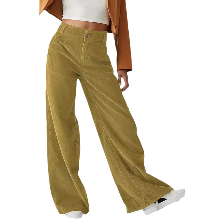 Damen Weit geschnittene Stoffhose mit hohem Bund und praktischen Taschen Drune