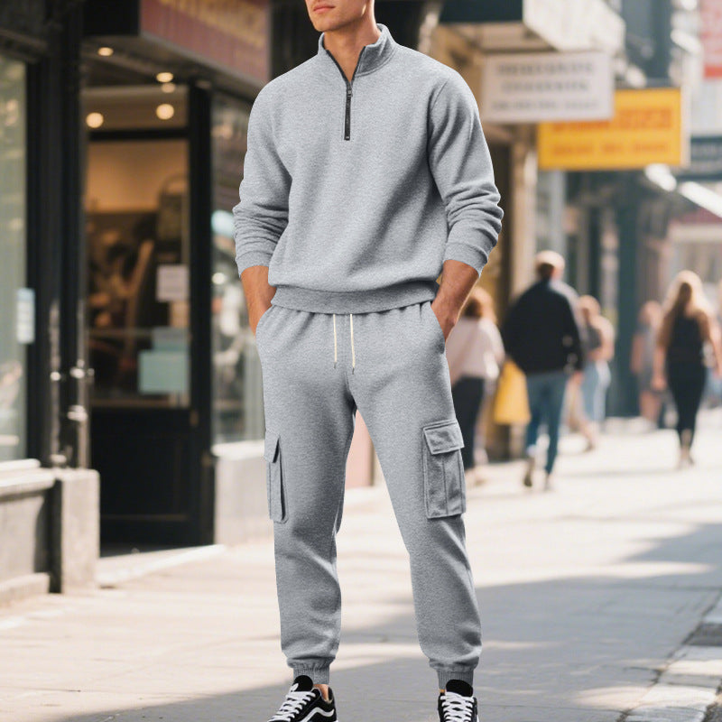 Herren Sportliches Freizeit-Outfit mit Reißverschluss und praktischen Cargo-Taschen Drune