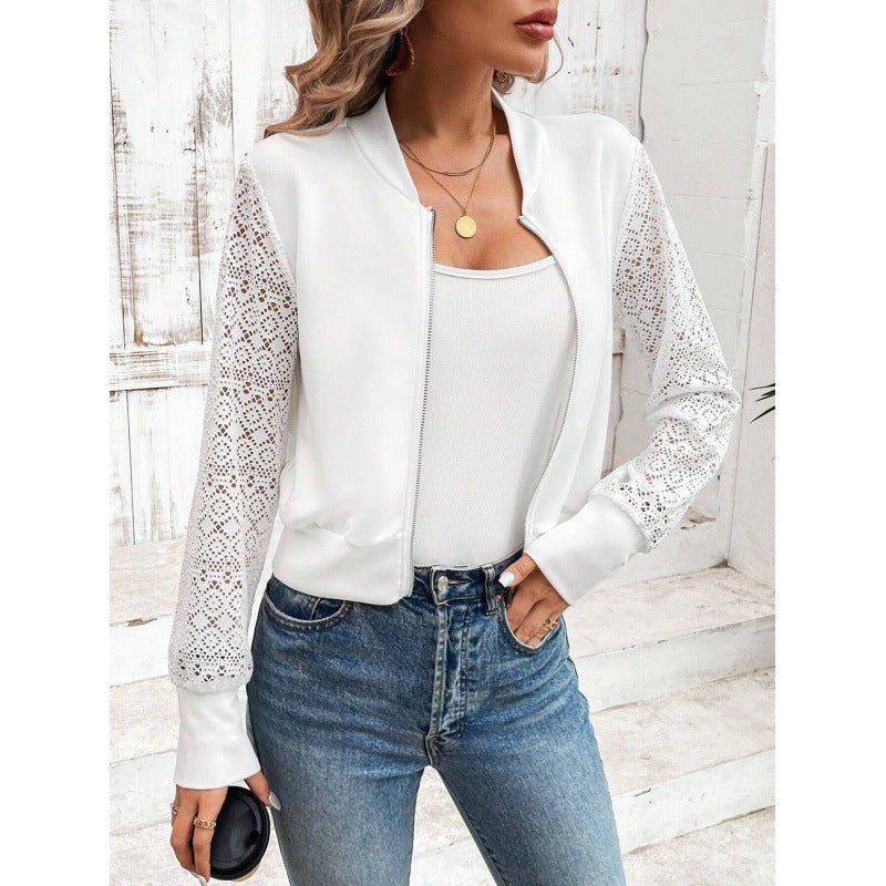 Damen Freizeitjacke mit stilvollen Spitzeinsätzen Drune