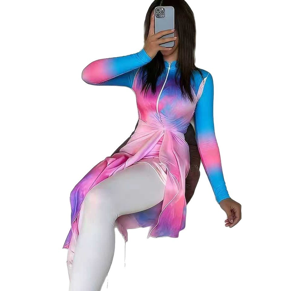 Damen Modischer UV-Schutz-Schwimmanzug mit Wickeloptik Drune