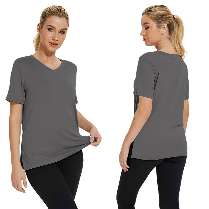 Damen Funktionales V-Ausschnitt Sportshirt mit atmungsaktiver Technologie Drune
