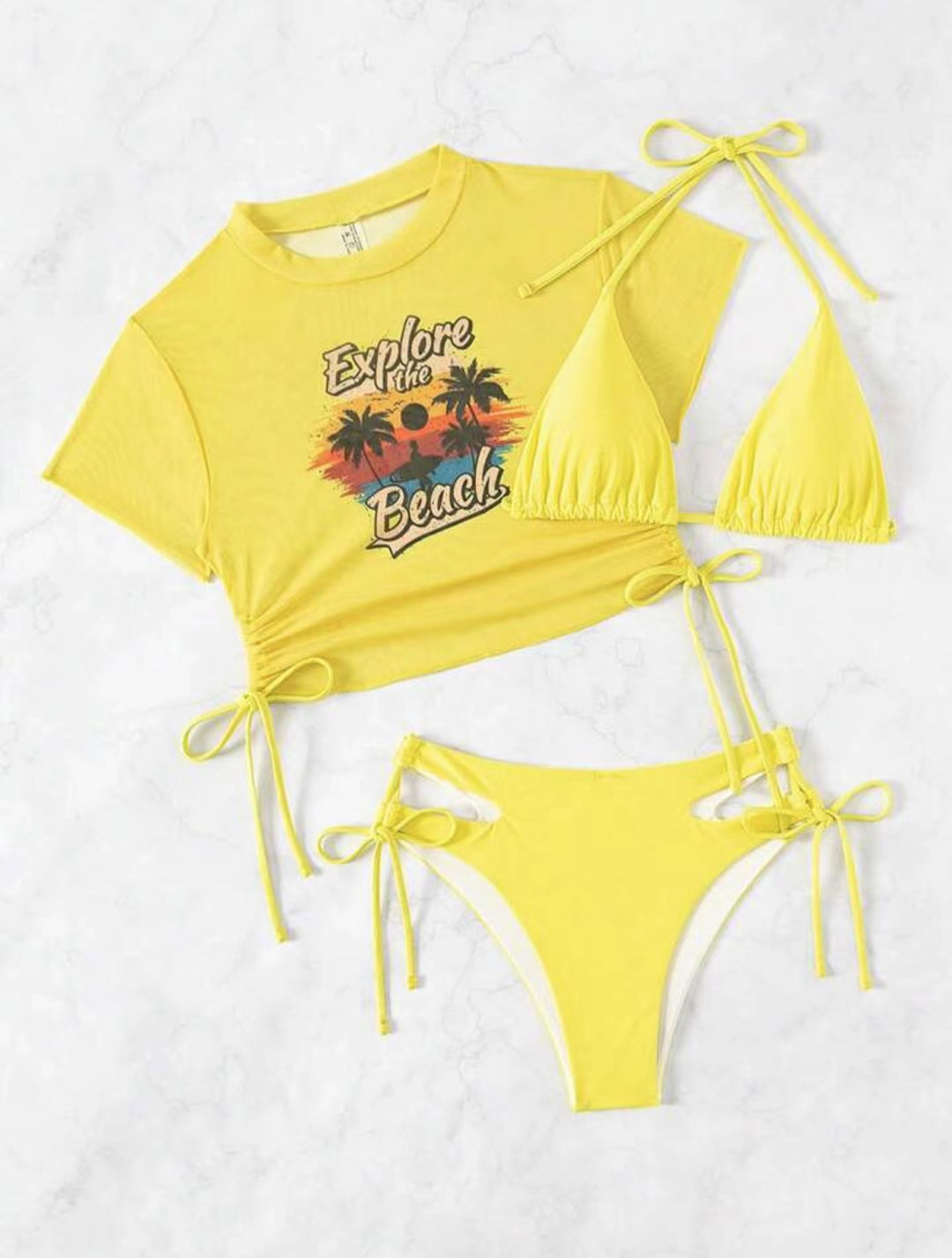 Damen Bikiniset mit modischem Crop-Top Drune