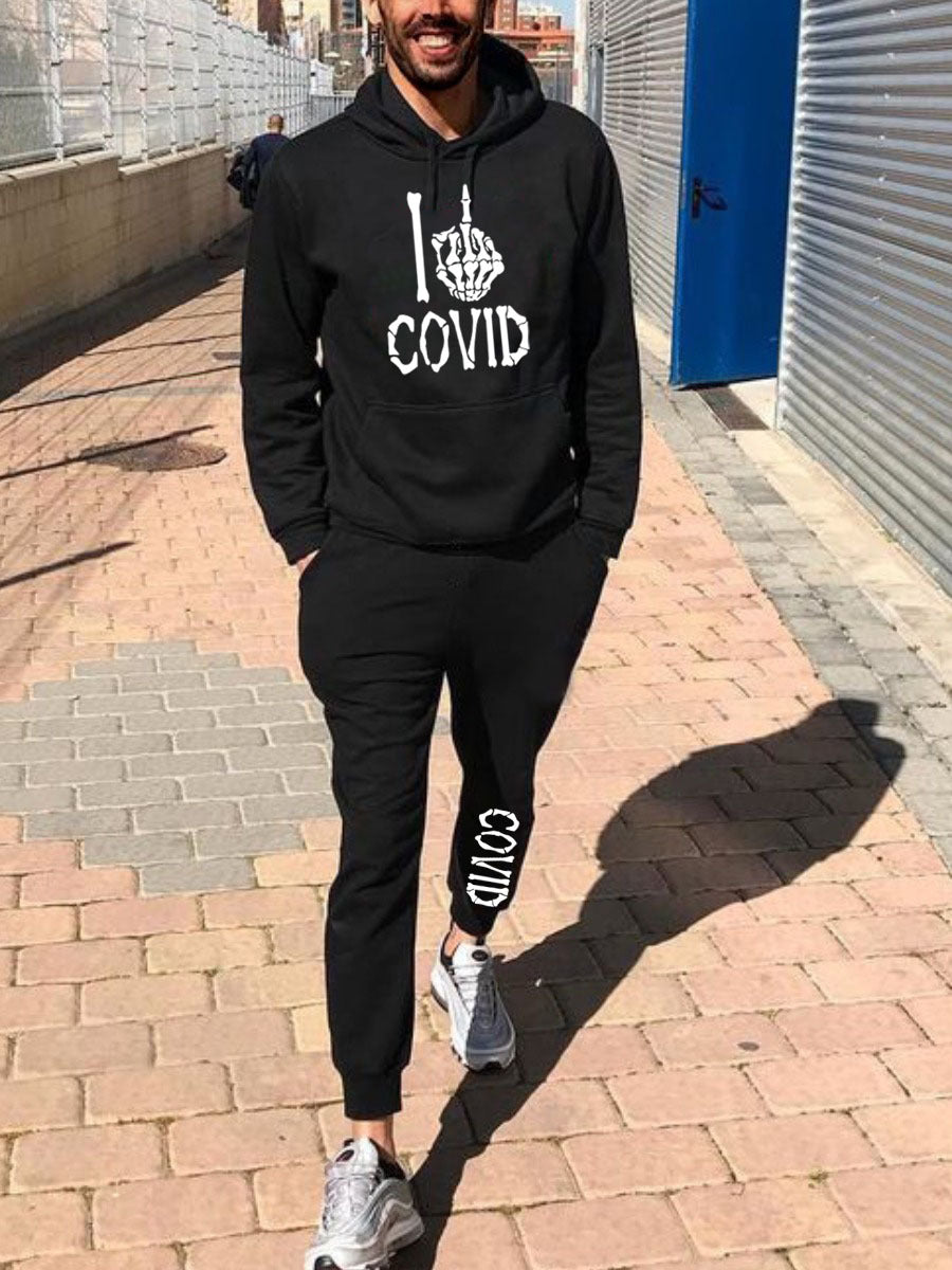 Herren Hoodie und Jogginghose Set mit mutigem Grafikdruck Drune
