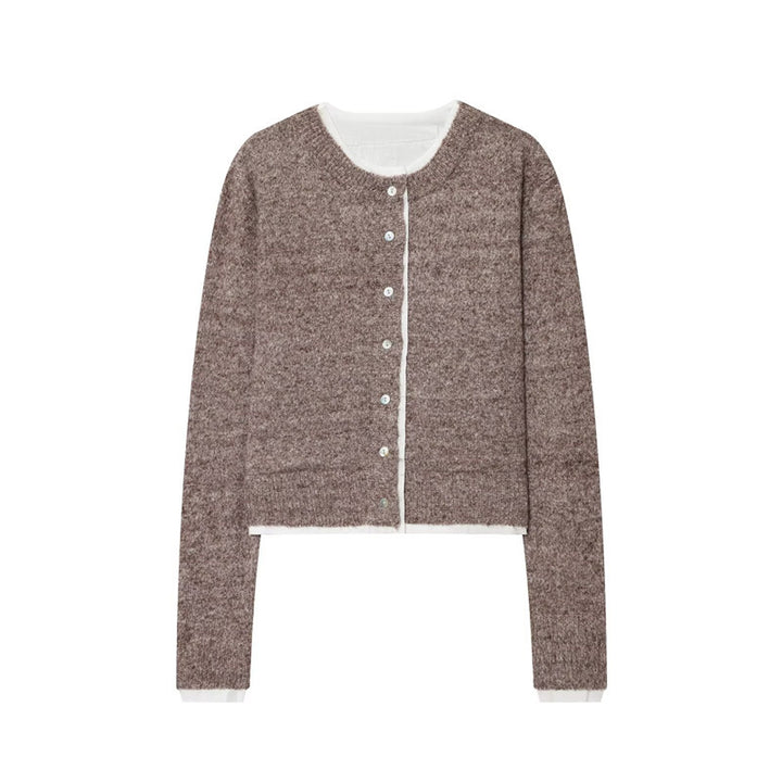 Damen modische Strickjacke mit feinem Knit-Design und eleganten Knopfdetails Drune