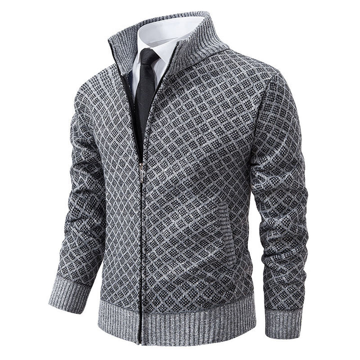 Herren modische Strickjacke mit hohem Kragen und elegantem Design Drune