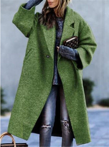 Damen Oversized Wollmantel mit klassischem Revers Drune
