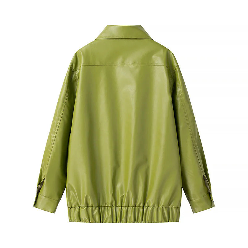 Damen Kunstlederjacke mit praktischen Taschen und modernem Schnitt Drune