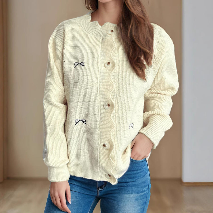 Damen Strickjacke mit verspieltem Knopf-Detail und schöner Struktur Drune